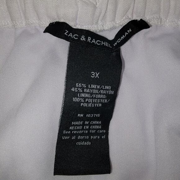 Zac & Rachel Nwt linen blend straight leg ankle pants size 3x - Picture 7 of 7